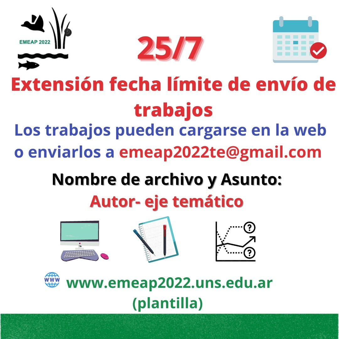 extension fecha envio trabajos EMEAP2022